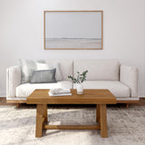 Plank+Beam Classic Rectangular Coffee Table, 40 Inch Farmhouse Coffee Table, Mini Center Tables for Small Spaces, Small Living Space Tea Table, Pecan Wirebrush Plank+Beam