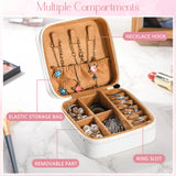 Tondiamo 6 Pcs Sublimation Travel Jewelry Case Small Travel Jewelry Box Portable Jewelry Organizer Mother's Day Travel Gifts(White) Tondiamo