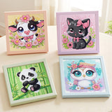 NANZHOO Diamond Art Kits for Kids, 6 Pack 5D Cartoon Diamond Painting Kits for Adults Beginner, Cute Animals DIY Big Gem Art Arts and Crafts for Kid Mosaic Kits for Gift Home Wall Decoration 6X6 inch NANZHOO