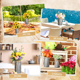 Zonon 3 Pcs Farmhouse Vase Decor with Twine Bow 4.33" Galvanized Flower Bucket 5.91" Metal Pots 7.09" Rustic Decorated Vases for Artificial Flowers Home Table Weddings Decor (Black) Zonon