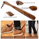 2 Pcs Wood Shoe Horn a Long Shoe Horn and a Short Horn Wooden Wear Shoe Helper Shoe Horn Long Handle for Seniors Men Women Pregnancy Gandeer