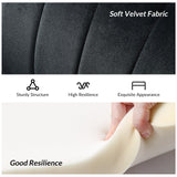 HULALA HOME Modern Velvet Loveseat Sofa with Flower Shaped Back, Comfy Upholstered 2-Seater Sofa with Gold Metal Legs, Small Love Seat Accent Couch for Living Bedroom Leisure Areas, Black HULALA HOME