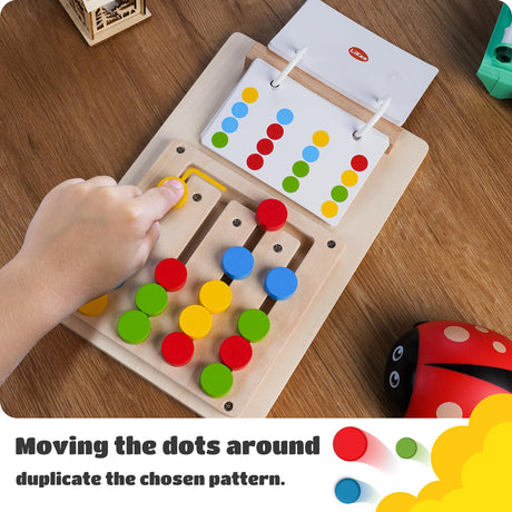 LiKee No-Lose-Parts Wooden Color Matching Puzzle for Kids Boys Girls 3+ Years Old, Brain Teasers Mental Challenge Game Montessori Learning Tool for Developing Minds, Perfect for Travel, Road Trip LiKee