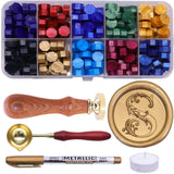 Letter Wax Seal Stamp Kit, SWANGSA 3D Floral Initial Alphabet S Sealing Stamp and 200pcs Sealing Wax Beads Kit for Wedding Invitations Cards Envelopes SWANGSA