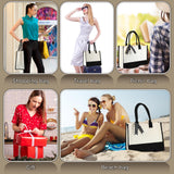 Saillong 20 Pcs Canvas Tote Bag Bulk Initial Women Gift Bags 15.7 x 11.8 x 6.7 Inches Sublimation Personalized Blank Shopping Bags with Handle Grocery Bag for Wedding Bridesmaid, Birthday, White Black Saillong