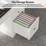 Sunny Heart 60" Executive Desk, Farmhouse Wood Computer Office Desk with Drawers & Cabinet, Rustic Home Office Desk Workstation for Home, Study, Work, Writing, Antique White Sunny Heart