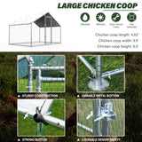 Chicken Coop Large Metal Chicken Run for Yard Chicken Pen/Cage Outdoor Walk-in Chicken House Heavy Duty Poultry Cage with Waterproof and Anti-UV Cover for Farm Use WoodArtSupply
