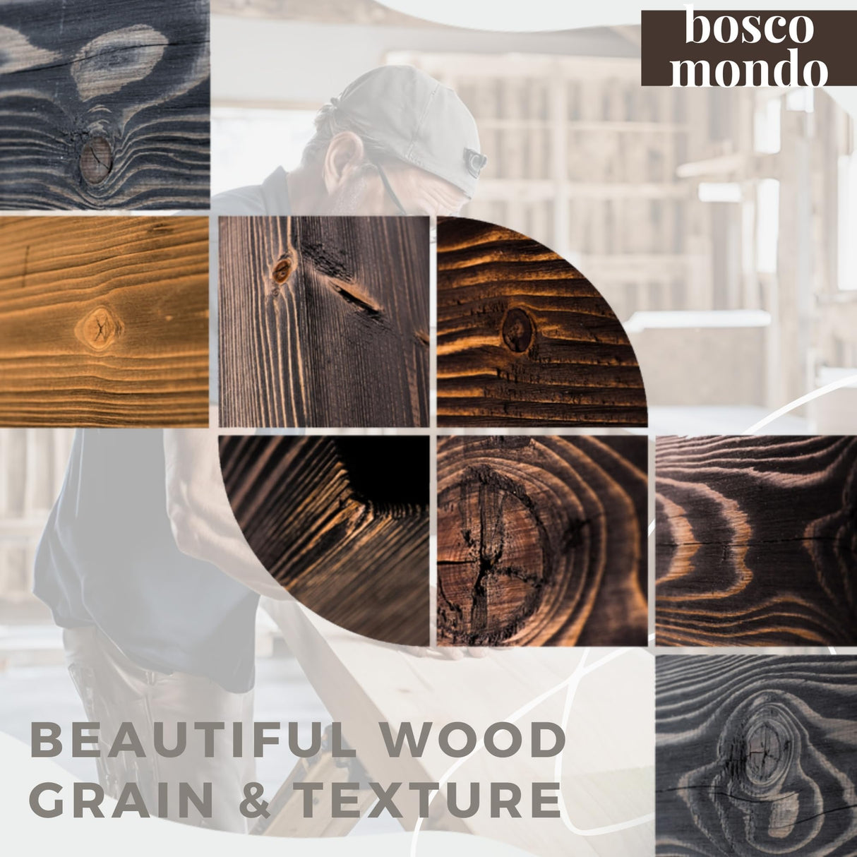 BoscoMondo Solid Wood Fireplace Mantel Shelf, Floating Mantle for Living Room, Farmhouse Rustic Wood Mantel, Easy Wall Mount with Heavy-Duty Metal Bracket (54", Oak) BoscoMondo