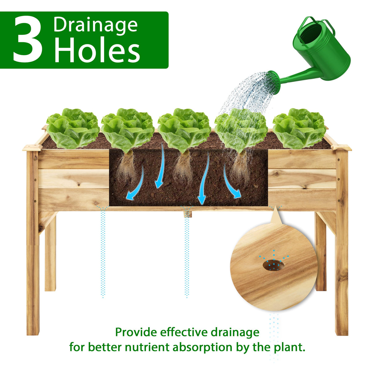 PrimeZone 2PCS 48 x 24 x 30 in FSC-Certified Acacia Wood Raised Garden Bed - Elevated Planter Box with Legs, Plant Stand Outdoor for Herbs, Vegetables, Flowers in Backyard, Patio, Balcony, Gardening PrimeZone