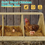 Chicken Nesting Boxes, 3 Compartment Wooden Chicken Laying Boxes, Nesting Boxes for Chickens, Hens, Ducks, Poultry Nest Box for Laying Eggs, (Includes 3 Fake Eggs, 3 Nest Box Pads) Nalwort