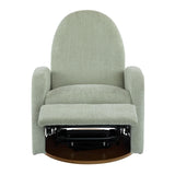 Christopher Knight Home Sidney Boucle Fabric Upholstered 360° Swivel Chair, Push-Back Recliner, Solid Wood Glider Recliner with Rotation, Living Room Lounge Chair, Adjustable Backrest, Greyish Green Christopher Knight Home