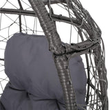 GDFStudio Valerie Outdoor Wicker Swing Chair with Cushion, Gray and Dark Gray GDFStudio