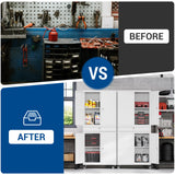 Fesbos 73" Metal Cabinet-White Heavy Duty Rolling Storage Cabinet Steel Tool Cabinets with Wheels, Shelves, Lockable Doors and Drawers- for Garage, Pantry, Warehouse Home Office- Assembly Required Fesbos