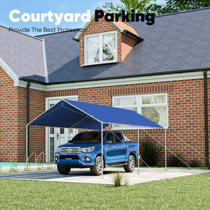 Quictent 10x20 ft Heavy Duty Carport Car Canopy Garage Outdoor Boat Shelter Party Tent- Blue - WoodArtSupply