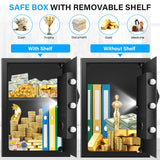 3.0 Cuft Large Fireproof Safes for Home, Digital Home Safe with Programmable Keyboard, Spare Keys and Removable Shelf, Anti-Theft Fire Safe Box for Money, Firearm, Medicines, Documents Bukumo