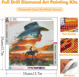 Axquilon Diamond Art Kits for Adults - Cowgirl Diamond Painting Kits for Adults Beginner, DIY 5D Full Drill Horse Gem Art for Home Wall Decor 14x14 inch Axquilon