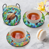 8 Pieces Diamond Art Painting Coasters Kit, Sea Turtle Diamond Art Coaster, DIY Diamonds Craft Kits for Adults and Beginners (Turtle Style) croshom