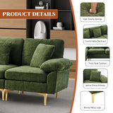 OUYESSIR U-Shaped Sectional Sofa Couch, 4 Seat Sofa Set for Living Room, Convertible L-Shaped Couch Set with Chaise Lounge, Ottoman and Pillows,114 inches (Olive Green) OUYESSIR