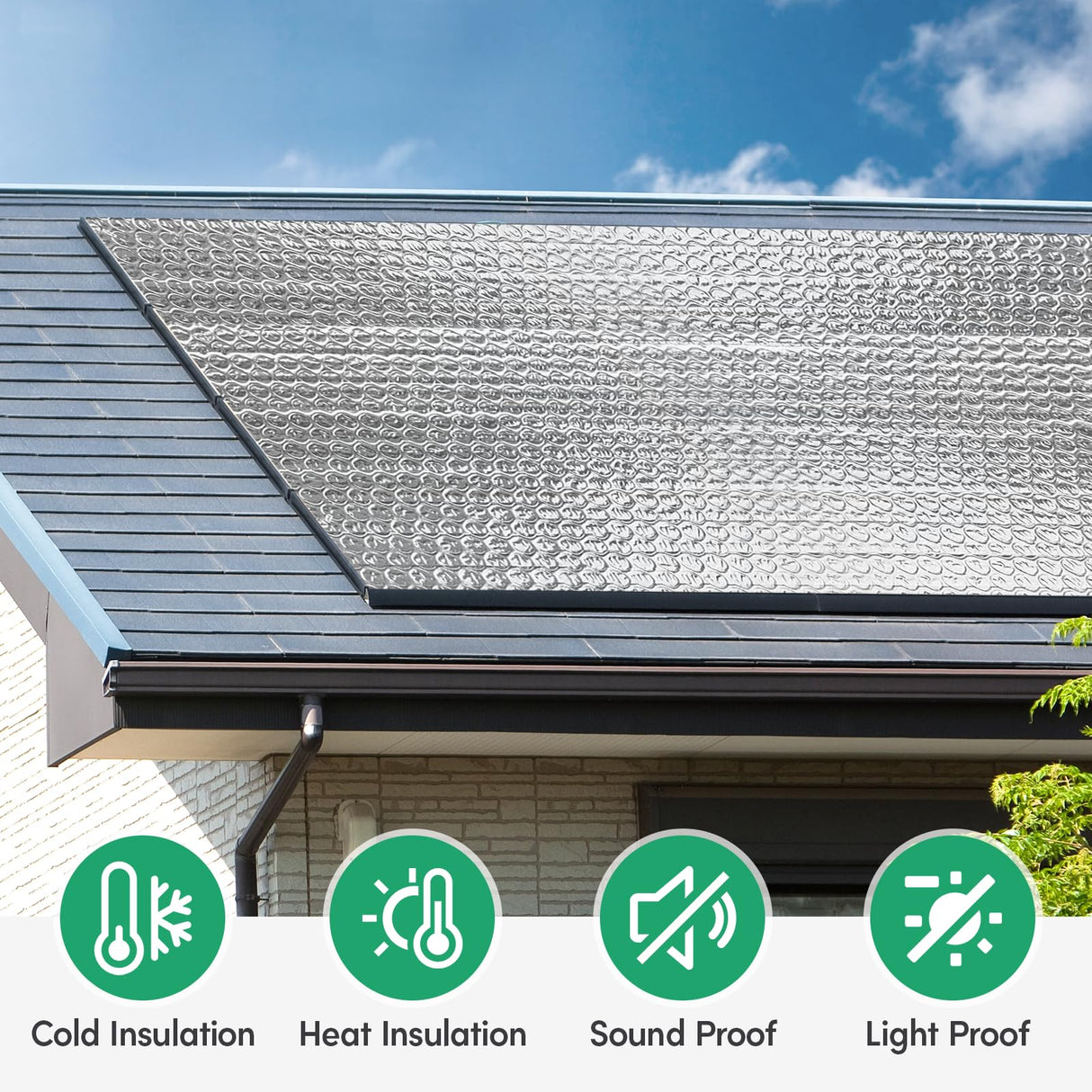 jxgzyy Reflective Insulation Roll Garage Door Insulation Panels Pre-Cut Kit 16 Sheets Double Bubble Reflective Insulation Foam Panels 23.62" X 47.24" for Windows, Garage Door, RV, Roof, Attic, Car jxgzyy