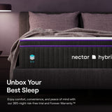 Nectar Premier Hybrid Cal King Mattress 13 Inch - Medium Firm Memory Foam - Steel Springs - Heat Wicking Cooling Technology - 365-Night Trial - Forever Warranty, California King, White Nectar