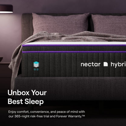 Nectar Premier Hybrid Cal King Mattress 13 Inch - Medium Firm Memory Foam - Steel Springs - Heat Wicking Cooling Technology - 365-Night Trial - Forever Warranty, California King, White