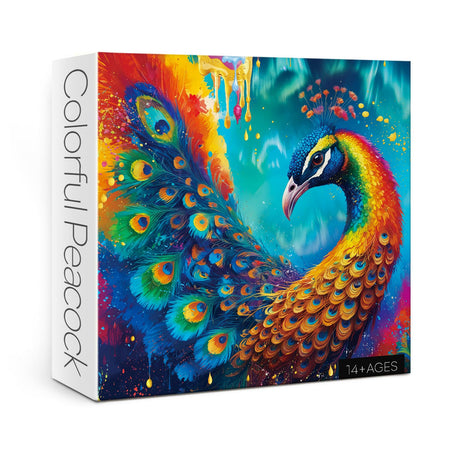 Peacock Puzzle 1000 Piece Puzzle for Adults, Colorful Peafowl Jigsaw Puzzles Beautiful Bird Art Puzzle, Funny Rainbow Animal Puzzle As Home Decor BBOLDIN