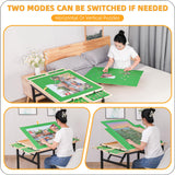 BittPicc Puzzle Table with Drawers 1500 Piece Jigsaw Puzzle Table with Legs & Wheels Folding & Tilting Puzzle Tables for Adults Adjustable Puzzle Board Table for Mom Wife BittPicc
