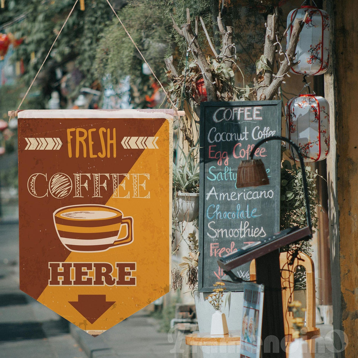 Framendino, 12 Pack Sublimation Blank Custom Banner 12"x18" Wall Display Banner Holder Waterproof Canvas Banners with Wood Sticks for Indoor Outdoor Display Framendino