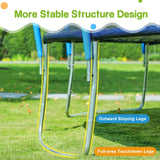 Zupapa Trampolines No-Gap Design 1500 LBS Weight Capacity 16 15 14 12 10 8FT for Kids Children with Safety Enclosure Net Outdoor Backyards Large Recreational Trampoline Zupapa