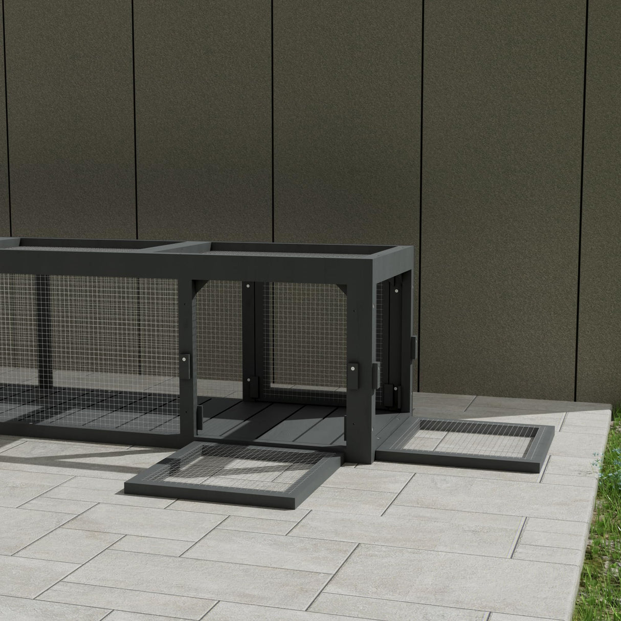 QUYZE 59" Wooden Cat Window with Extendable Design Connecting Inside and Outside Catio Outdoor Cat Enclosure for Sunbathing, Napping & Overlooking (Grey) QUYZE