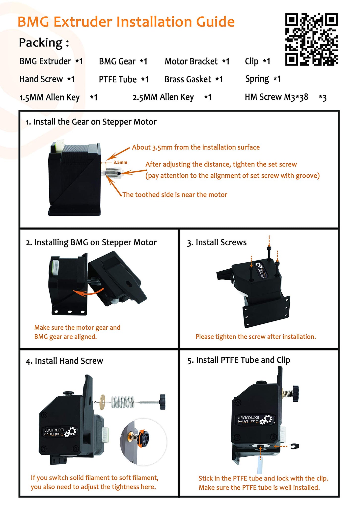 SIMAX3D 3D Printer Bowden Extruder Dual Drive BMG Extruder for Creality/Ender 5/Ender 5 Pro/CR10/CR10 Pro, Anycubic Mega S, Geeetech A10/A20/A30 Pro, Artillery Sidewinder X1 and Longer LK4 - WoodArtSupply