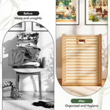 Giantex Tilt Out Laundry Hamper, Bamboo Laundry Storage Cabinet with Removable & Foldable Fabric Bin, Top Shelf, Laundry Basket Organizer for Bathroom, Laundry Room, Living Room, Bedroom, Natural Giantex