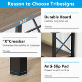 Tribesigns 7-Shelf Corner Bookshelf,Large Modern Corner Bookcase, 7-Tier Tall Corner Shelf Storage Display Rack with Metal Frame for Living Room Home Office (Grey) Tribesigns