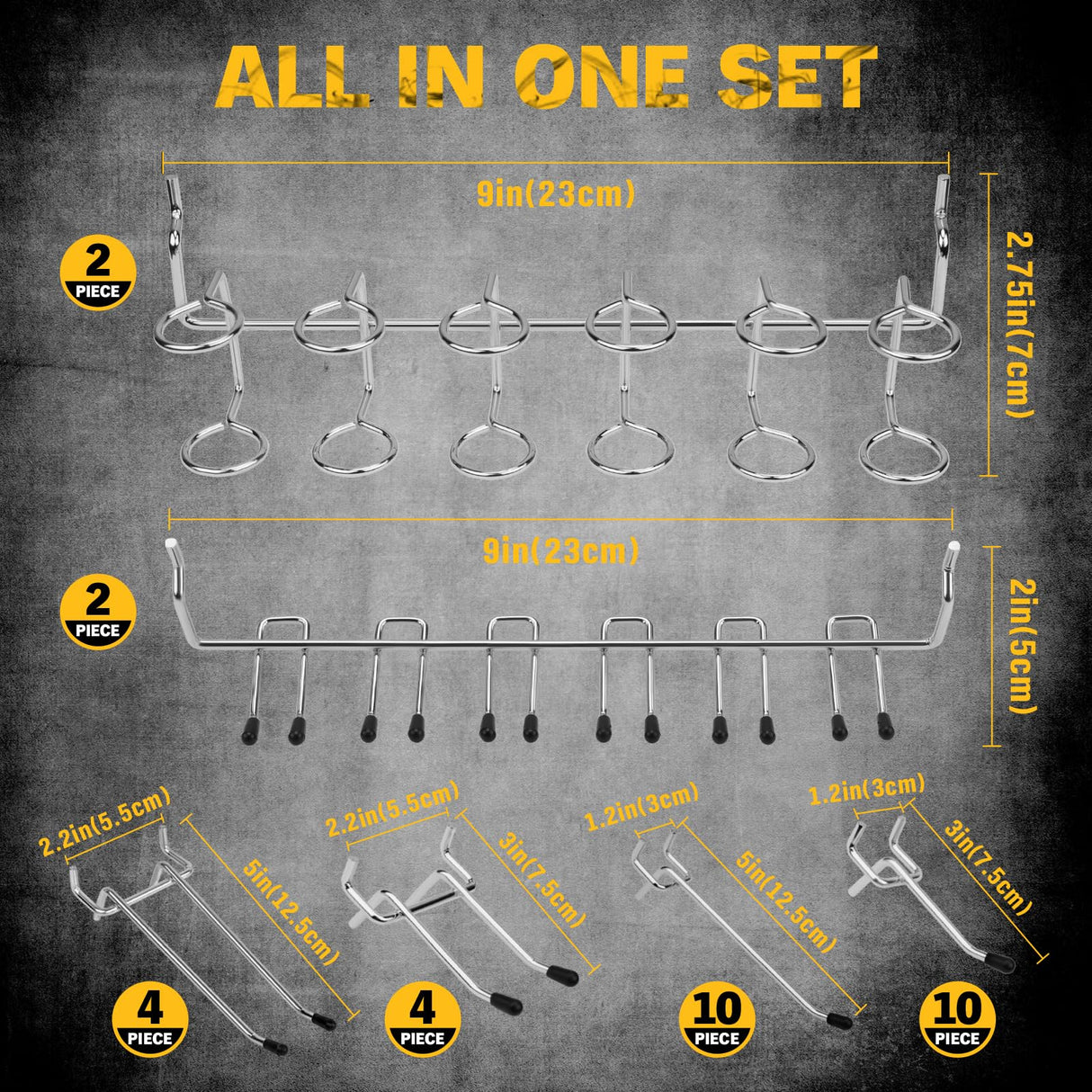 ELEAD 297 Piece Pegboard Hooks Kit, Peg Board Organizer Accessories with Bins for Organizing Various Tools, Fit 1/8 or 1/4 inch Pegboard for Hanging Storage, Garage Kitchen Bathroom Craft Room ELEAD