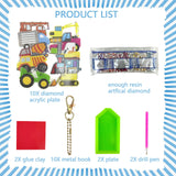 Lesonwo 10 PCS 5D Diamond Art Keychain, DIY Painting Keychains Kit, Truck 5D Diamond Art Keychains for Kids Adults Lesonwo
