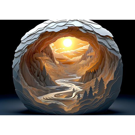Blueforest 3D Visual Puzzle Dawn Inside a Cave Puzzles for Adults 1000 Pieces Unique Paper Art Autostereoscopic Puzzle Impossible Difficult Hard Challenging Jigsaw Puzzles for Adults Blueforest