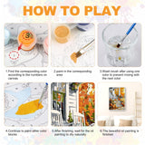 SENQAO Halloween Paint by Numbers for Adults Beginners Framed, Fall Pumpkin Adults' Paint-by-Number Kits, Adult Paint by Number Kits on Canvas, Acrylic Number Painting for Home Decor, 8x12in SENQAO