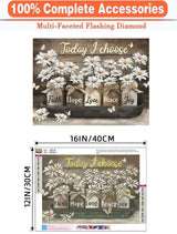 Diamond Art Kits for Adults - 3 Pack Inspirational Diamond Painting Kits for Adults, 5D Round Full Drill Vase Gem Art, Paint by Diamonds Pictures DIY Crafts Kits 16x12inch Axquilon