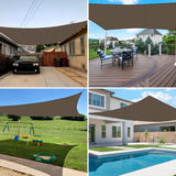 E&K Sunrise 10' x 15' Sun Shade Sail Rectangle Canopy Shade Cover UV Block for Patio Backyard Garden Outdoor (Brown) E&K
