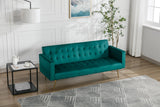 FlamingoCasa Sofa Bed Couch Convertible: Green Comfortable Velvet Sleeper Sofa Soft - Modern Futon Couch Convertable Couch Bed with Adjustable Backrest for Living Room Bedroom Home Office Apartment FlamingoCasa