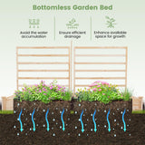 Giantex Raised Garden Bed with 3 Trellises, 88"L x 45"W x 43"H, Set of 2 Wood Planter Box for Vegetables Flowers Herbs Fruits Climbing Plants Cucumber, Easy Assembly, Outdoor Rectangular Raised Beds Giantex