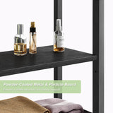 Kalrin Over-The-Toilet Storage Rack, 4-Tier Bathroom Organizer Shelf Over Toilet with Adjustable Shelf and Basket, Freestanding Space Saver Bathroom Shelves Above Toilet for Room (Pure Black) Kalrin