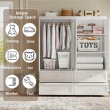 Swyanste White Armoire Wardrobe Closet: 74" Large Wardrobe Closet with 4 Drawers, 4 Door Armoire Wardrobes for Hanging Clothes, Modern Wooden Closets for Bedroom (White) Swyanste