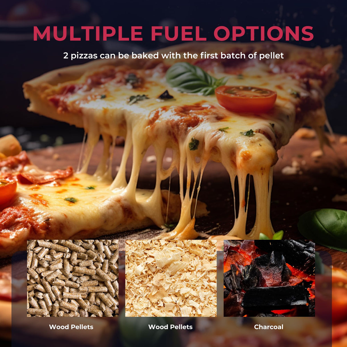 Icyglee 12" Wood Pellet Outdoor Pizza Oven,Wood Fired Portable Pizza Maker with Rotatable Pizza Stone, Countertop Pizza Grill for Backyard and Outside, Black Icyglee