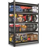 SFTORMAS Garage Shelving Heavy Duty Adjustable Storage Shelves Unit,Metal Utility Rack Shelf for Industries, Warehouses, Basement (with Fences 5-Tier 78" Hx47.2 Wx18 D) SFTORMAS