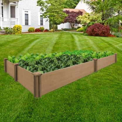 PetsCosset 8x4Ft Raised Garden Bed – Planter Box for Outdoor Plants, Fir Wood Garden Beds for Vegetable, Herb, and Flower Cultivation – Easy Assemble