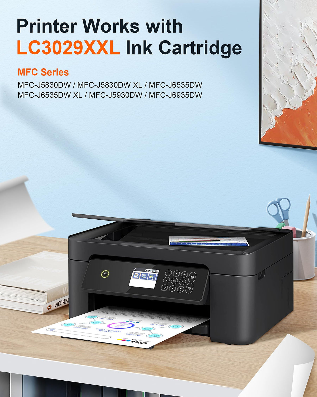 E-Z Ink Pro Compatible Ink Cartridge Replacement for Brother LC3029 XXL LC3029BK LC 3029 to use with MFC-J5830DW MFC-J5830DWXL MFC-J5930DW MFC-J6535DW MFC-J6535DWXL MFC-J6935DW Printer (4 Pack) E-Z Ink Pro
