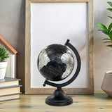 Rely+ 5" World Globe With Sturdy Metal Stand (NOT PLASTIC!) - Desktop Globe For Home Desk Table Office Decor - Book Shelf Decor Globe - 5 Inch - Metallic Black RELY+