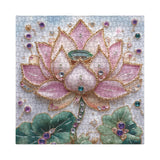 3D Pretty Crystal Lotus Flower Puzzles for Adults 1000 Pieces, Beautiful Plant Art Diamond Floral Puzzle, Challenging Wildflower Pages Aesthetic Pink Embroidery Jigsaw Puzzles Larkipuzz