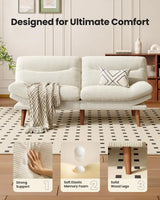 AMADA HOMEFURNISHING Convertible Futon Sofa Bed,66″ White Futon with Adjustable Backrest & Armrests,Folding Futon Sleeper Recliner for Small Spaces, Play Room Or Office, Corduroy Small Couch AMADA HOMEFURNISHING